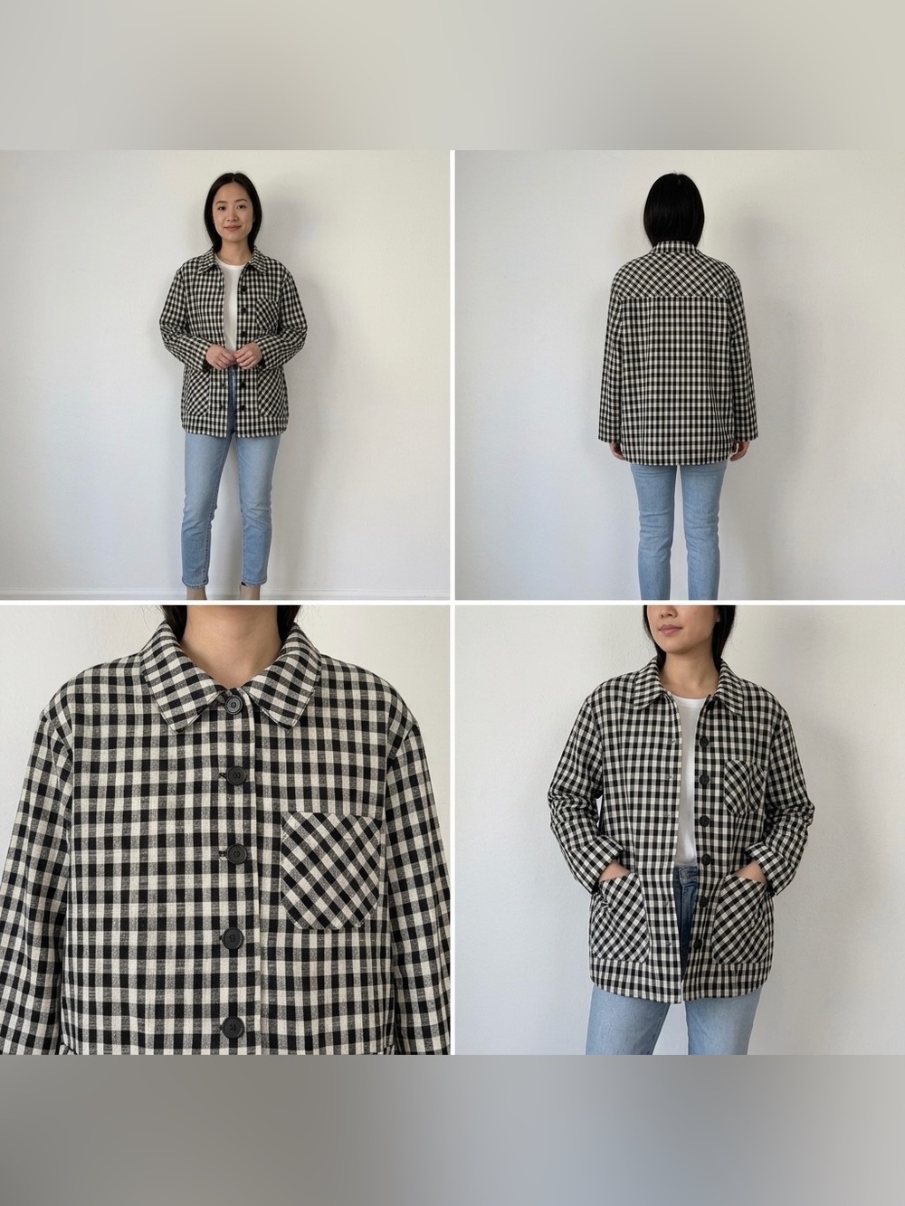 Minimum Gingham Back & White Cotton Chore Coat Cottagecore Dopamine Dressing